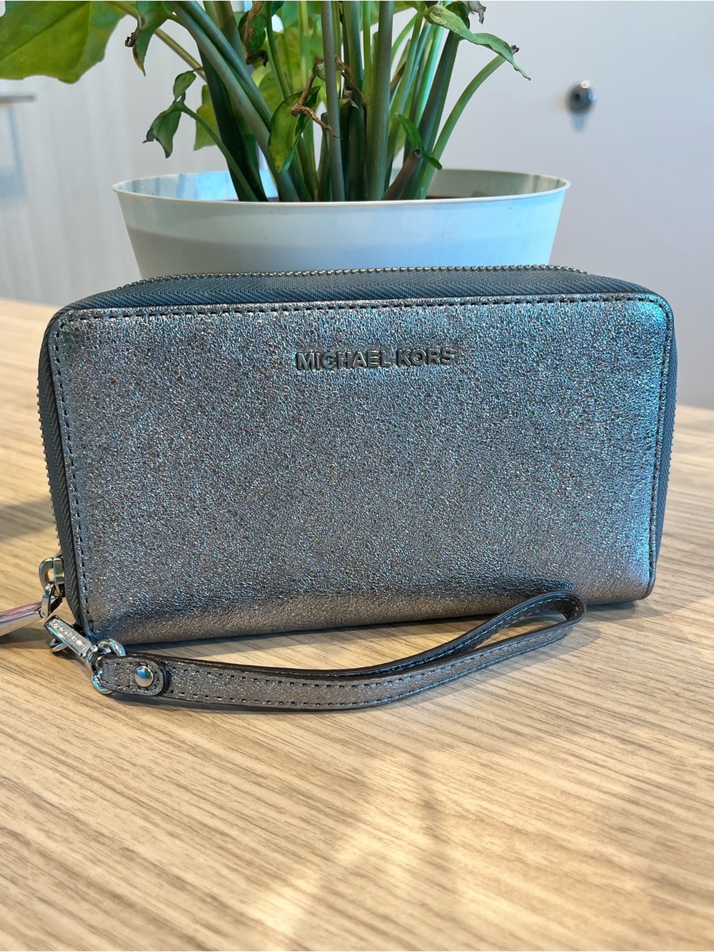 Michael Kors Metallic Long Zip Wallet